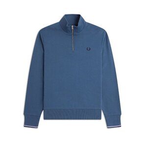 Fred Perry Men's Pullover Half Zip Tipped LS Sweatshirt Logo M3574 Midnight Blue
